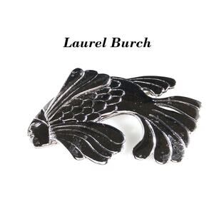 Laurel Burch Fish With Human Face Brooch, Rhodium Plated, 1980s Vintage Jewelry